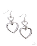 Sweetheart Symmetry - Silver Earrings - Paparazzi Accessories Earrings Bedazzle Me Pretty Mobile Fashion Boutique