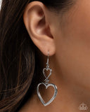 Sweetheart Symmetry - Silver Earrings - Paparazzi Accessories Earrings Bedazzle Me Pretty Mobile Fashion Boutique