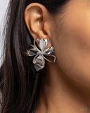 Sweetness and Light - Silver Clip-On Earrings - Paparazzi Accessories Clip-On Bedazzle Me Pretty Mobile Fashion Boutique