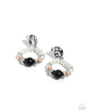 Swirl Selfie - Black Post Earrings - Paparazzi Accessories Post Earrings Bedazzle Me Pretty Mobile Fashion Boutique