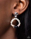 Swirl Selfie - Black Post Earrings - Paparazzi Accessories Post Earrings Bedazzle Me Pretty Mobile Fashion Boutique