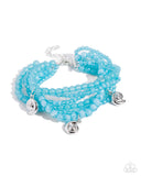 Swirling Shopaholic - Blue Bracelet - Paparazzi Accessories Bracelet Bedazzle Me Pretty Mobile Fashion Boutique