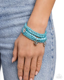 Swirling Shopaholic - Blue Bracelet - Paparazzi Accessories Bracelet Bedazzle Me Pretty Mobile Fashion Boutique