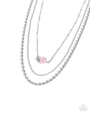 Symmetrical Shimmer - Pink Necklace - Paparazzi Accessories Necklace Bedazzle Me Pretty Mobile Fashion Boutique
