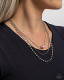 Symmetrical Shimmer - Pink Necklace - Paparazzi Accessories Necklace Bedazzle Me Pretty Mobile Fashion Boutique