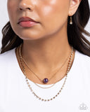 Symmetrical Shimmer - Purple Necklace - Paparazzi Accessories Necklace Bedazzle Me Pretty Mobile Fashion Boutique