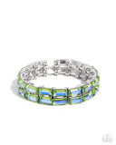 Symmetrical Statement - Green Bracelet - Paparazzi Accessories Bracelet Bedazzle Me Pretty Mobile Fashion Boutique