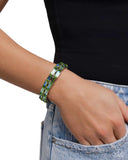 Symmetrical Statement - Green Bracelet - Paparazzi Accessories Bracelet Bedazzle Me Pretty Mobile Fashion Boutique