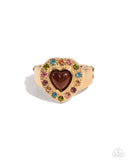 Sympathetic Shimmer - Brown Ring - Paparazzi Accessories Ring Bedazzle Me Pretty Mobile Fashion Boutique