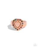 Sympathetic Shimmer - Copper Ring - Paparazzi Accessories Ring Bedazzle Me Pretty Mobile Fashion Boutique