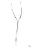 Synchronized SHIMMER - White Necklace - Paparazzi Accessories Necklace Bedazzle Me Pretty Mobile Fashion Boutique