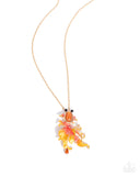 Synchronized Swimming - Orange Necklace - Paparazzi Accessories Necklace Bedazzle Me Pretty Mobile Fashion Boutique