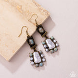 Synthetic Serenity - Brass Earrings - Paparazzi Accessories Earrings Bedazzle Me Pretty Mobile Fashion Boutique