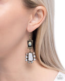 Synthetic Serenity - Brass Earrings - Paparazzi Accessories Earrings Bedazzle Me Pretty Mobile Fashion Boutique