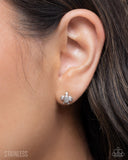 Tactical Turtle - Silver Post Earrings - Paparazzi Accessories Post Earrings Bedazzle Me Pretty Mobile Fashion Boutique