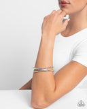 Tactile Thrill - Silver Bracelet - Paparazzi Accessories Bracelet Bedazzle Me Pretty Mobile Fashion Boutique