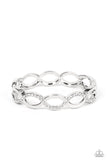 Tailored Twinkle - White Bracelet - Paparazzi Accessories Bracelet Bedazzle Me Pretty Mobile Fashion Boutique