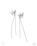 Take Flight - Silver Cuff Earrings - Paparazzi Accessories Post Earrings Bedazzle Me Pretty Mobile Fashion Boutique