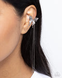 Take Flight - Silver Cuff Earrings - Paparazzi Accessories Post Earrings Bedazzle Me Pretty Mobile Fashion Boutique