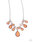 Talented Teardrops - Orange Necklace - Paparazzi Accessories Necklace Bedazzle Me Pretty Mobile Fashion Boutique