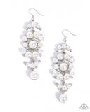 Talk of The Ton - White Earrings - Paparazzi Accessories Earrings Bedazzle Me Pretty Mobile Fashion Boutique