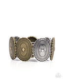 Tangible Tapestry - Brass Bracelet - Paparazzi Accessories Bracelet Bedazzle Me Pretty Mobile Fashion Boutique