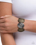 Tangible Tapestry - Brass Bracelet - Paparazzi Accessories Bracelet Bedazzle Me Pretty Mobile Fashion Boutique