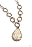 Tangible Tranquility - Brass Necklace - Paparazzi Accessories Necklace Bedazzle Me Pretty Mobile Fashion Boutique
