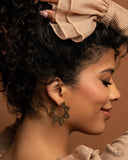 Tangled Tapestry - Gold Earrings - Paparazzi Accessories Earrings Bedazzle Me Pretty Mobile Fashion Boutique