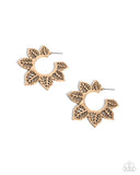 Tangled Tapestry - Gold Earrings - Paparazzi Accessories Earrings Bedazzle Me Pretty Mobile Fashion Boutique