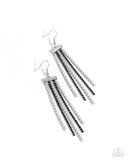 Tapered Team - Black Earrings - Paparazzi Accessories Earrings Bedazzle Me Pretty Mobile Fashion Boutique