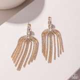 Tapered Twilight - Gold Post Earrings - Paparazzi Accessories Post Earrings Bedazzle Me Pretty Mobile Fashion Boutique
