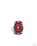 Tapestry Theme - Red Ring - Paparazzi Accessories Ring Bedazzle Me Pretty Mobile Fashion Boutique
