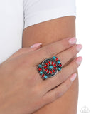Tapestry Theme - Red Ring - Paparazzi Accessories Ring Bedazzle Me Pretty Mobile Fashion Boutique