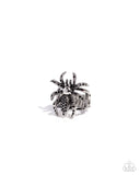 Tarantula Twist - Black Ring - Paparazzi Accessories Ring Bedazzle Me Pretty Mobile Fashion Boutique