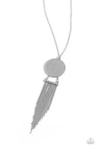 Tassel Tenure - Silver Necklace - Paparazzi Accessories Necklace Bedazzle Me Pretty Mobile Fashion Boutique