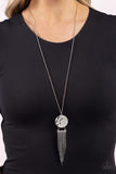 Tassel Tenure - Silver Necklace - Paparazzi Accessories Necklace Bedazzle Me Pretty Mobile Fashion Boutique