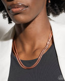 Tasteful Time - Copper Necklace - Paparazzi Accessories Necklace Bedazzle Me Pretty Mobile Fashion Boutique