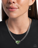 Tasteful Triad - Green Necklace - Paparazzi Accessories Necklace Bedazzle Me Pretty Mobile Fashion Boutique