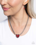 Tasteful Triad - Red Necklace - Paparazzi Accessories Necklace Bedazzle Me Pretty Mobile Fashion Boutique