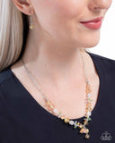 Tasteful Tulip - Yellow Necklace - Paparazzi Accessories Necklace Bedazzle Me Pretty Mobile Fashion Boutique
