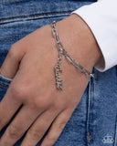 Tastefully Thankful - Silver Bracelet Charm - Paparazzi Accessories Bracelet Bedazzle Me Pretty Mobile Fashion Boutique
