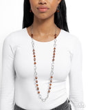 Tea Party Tango - Brown Necklace - Paparazzi Accessories Necklace Bedazzle Me Pretty Mobile Fashion Boutique