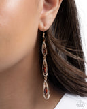 Teardrop Tenure - Brown Earrings - Paparazzi Accessories Earrings Bedazzle Me Pretty Mobile Fashion Boutique