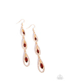Teardrop Tenure - Brown Earrings - Paparazzi Accessories Earrings Bedazzle Me Pretty Mobile Fashion Boutique