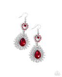 Teardrop Traveler - Red Earrings - Paparazzi Accessories Earrings Bedazzle Me Pretty Mobile Fashion Boutique