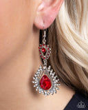 Teardrop Traveler - Red Earrings - Paparazzi Accessories Earrings Bedazzle Me Pretty Mobile Fashion Boutique