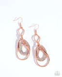 Teardrop Triumph - Copper Earrings - Paparazzi Accessories Earrings Bedazzle Me Pretty Mobile Fashion Boutique