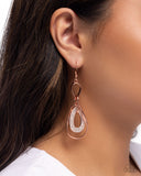 Teardrop Triumph - Copper Earrings - Paparazzi Accessories Earrings Bedazzle Me Pretty Mobile Fashion Boutique