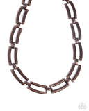 Technical Texture - Copper Necklace - Paparazzi Accessories Necklace Bedazzle Me Pretty Mobile Fashion Boutique